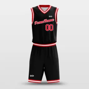 Black Red White - Custom Basketball Jersey Design for Team