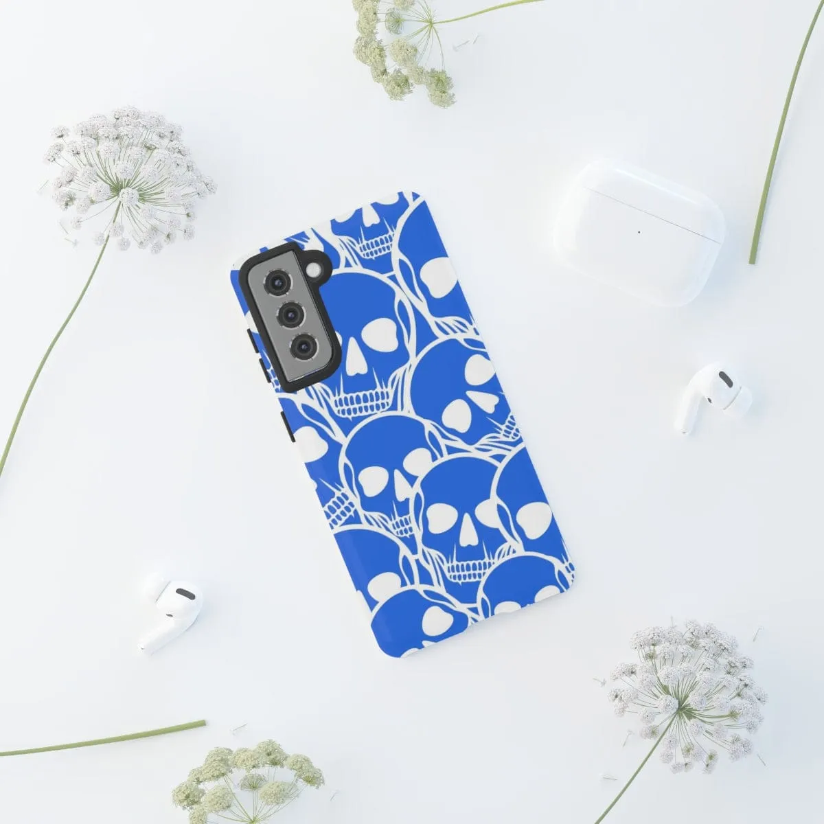 Blue Skulls Heads Tough Cell Phone Case For Iphone & Samsung Cases