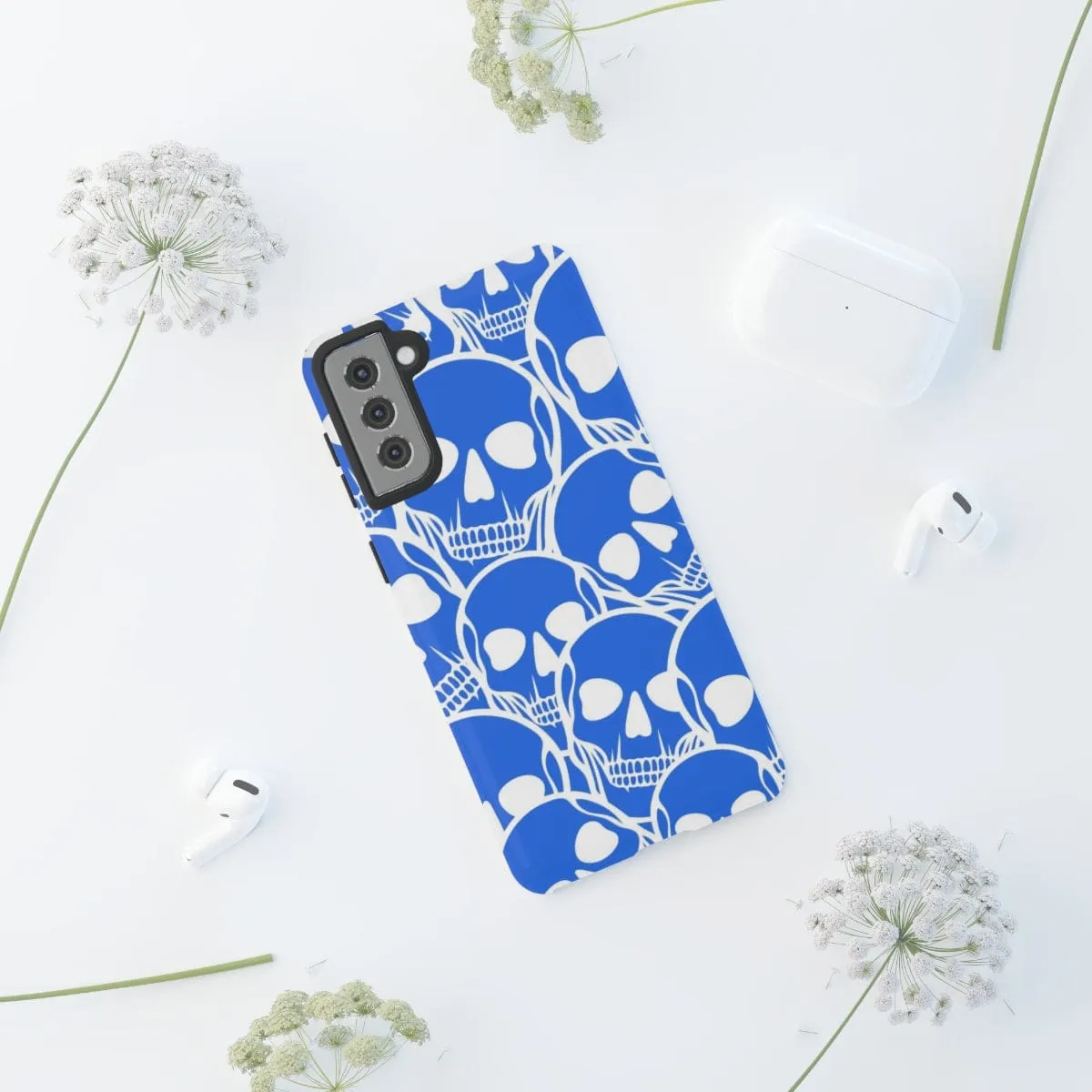 Blue Skulls Heads Tough Cell Phone Case For Iphone & Samsung Cases