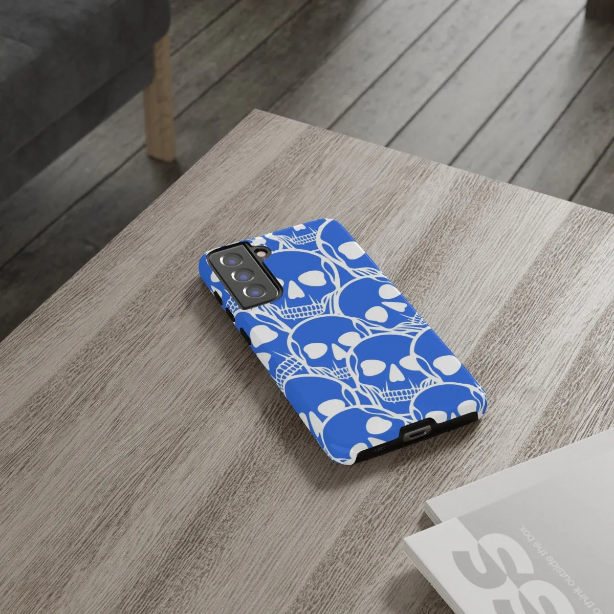 Blue Skulls Heads Tough Cell Phone Case For Iphone & Samsung Cases