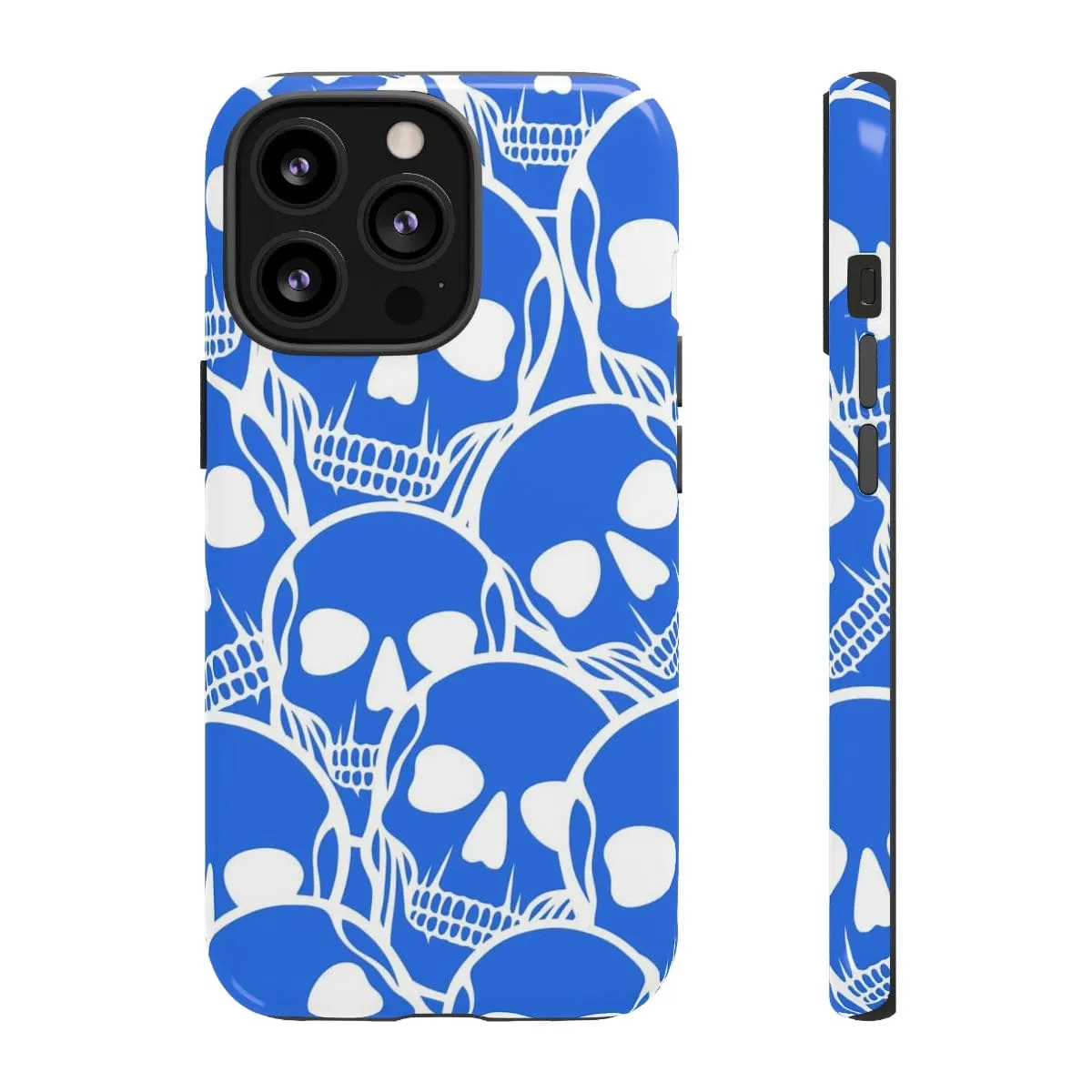 Blue Skulls Heads Tough Cell Phone Case For Iphone & Samsung Cases