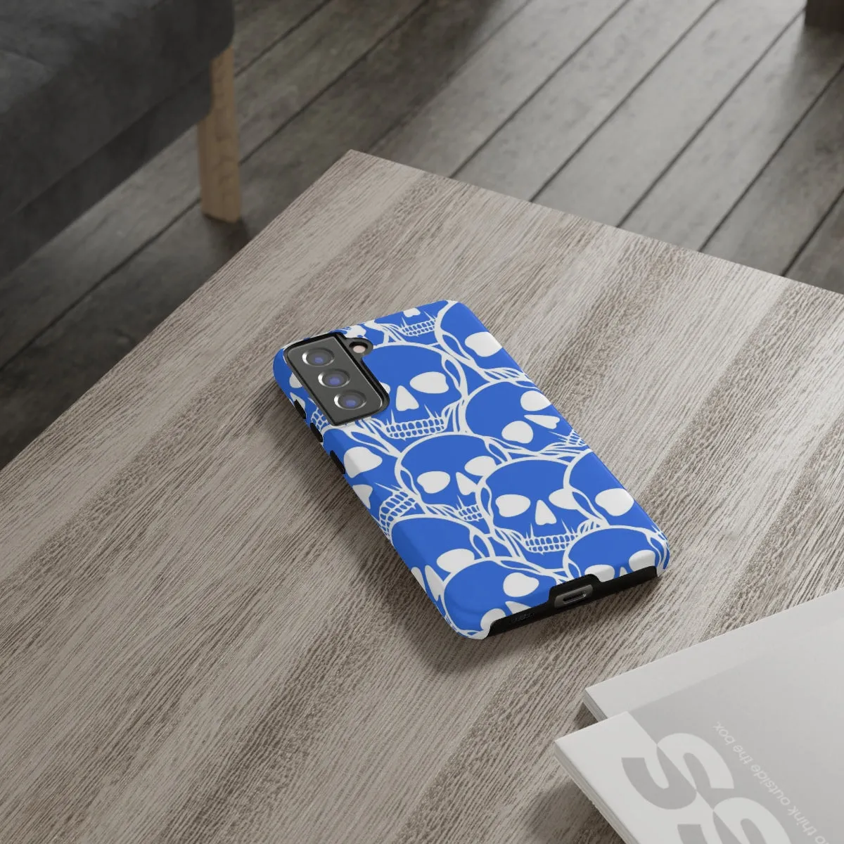 Blue Skulls Heads Tough Cell Phone Case For Iphone & Samsung Cases