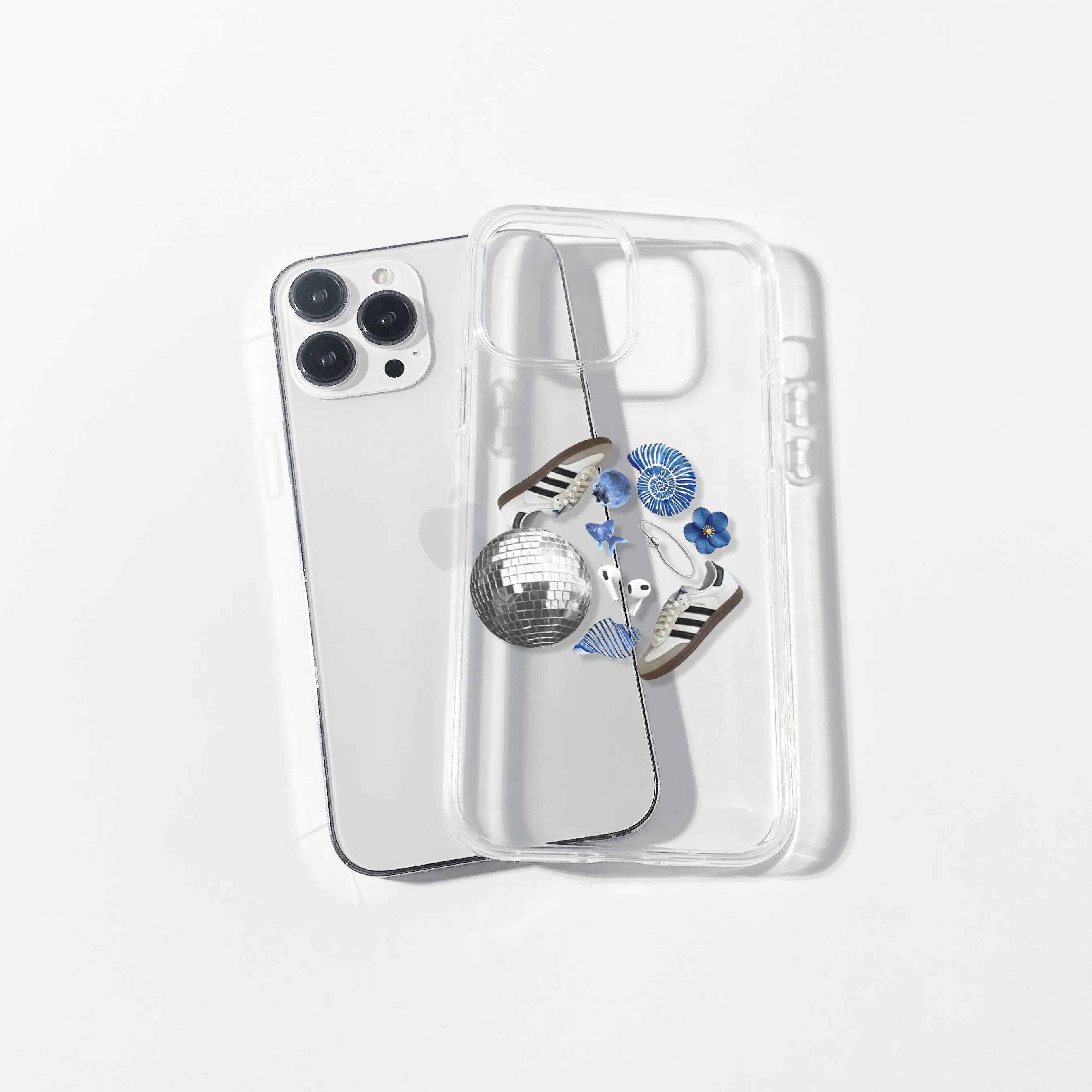 Blue Y2K Aesthetic Silicone Clear Case