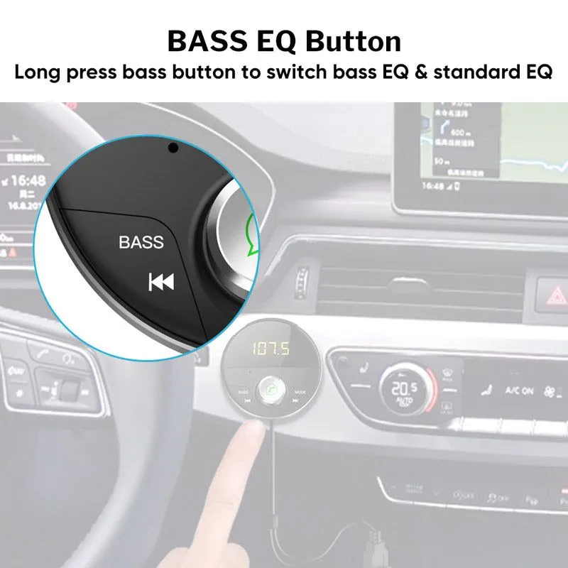 Bluetooth 5.0 Handsfree Car Kit   3.5mm Jack AUX Audio MP3 Player Wireless FM Transmitter