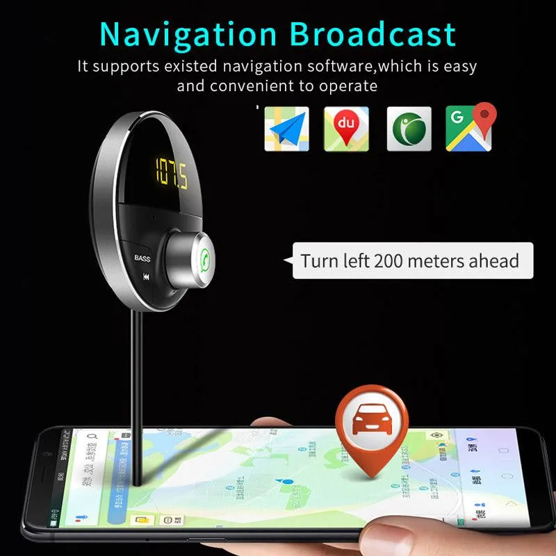 Bluetooth 5.0 Handsfree Car Kit   3.5mm Jack AUX Audio MP3 Player Wireless FM Transmitter