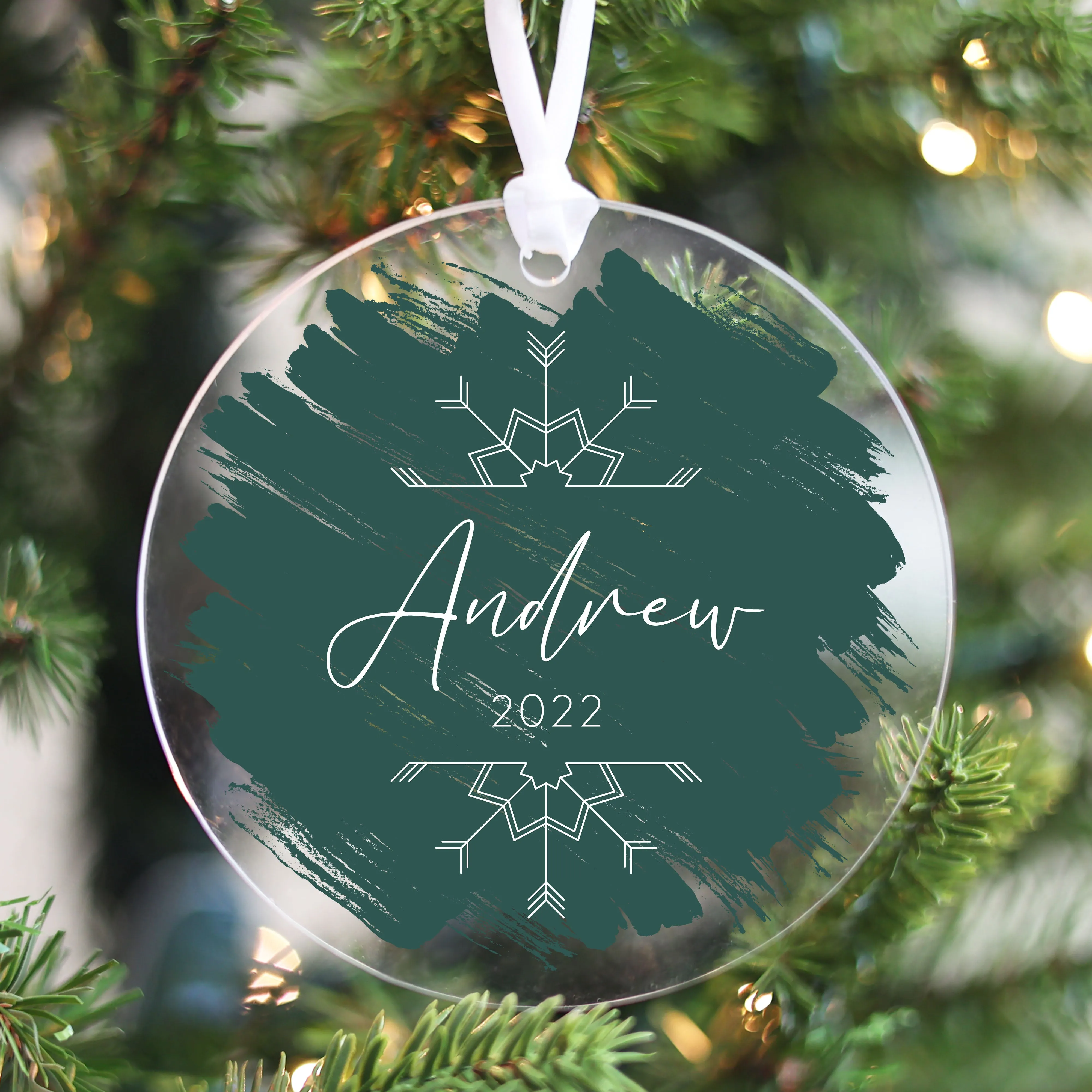 Brushed Acrylic Name Christmas Ornament