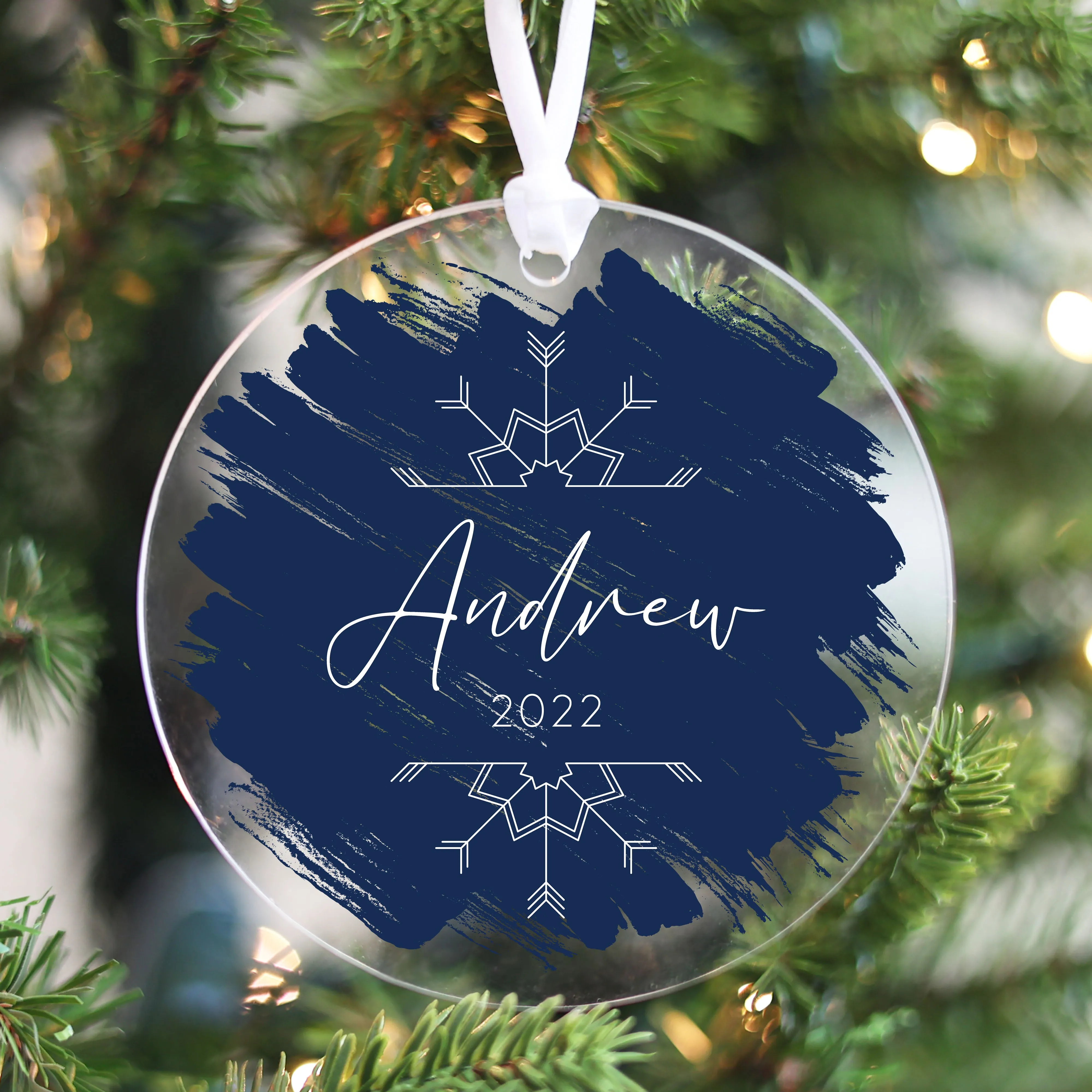 Brushed Acrylic Name Christmas Ornament