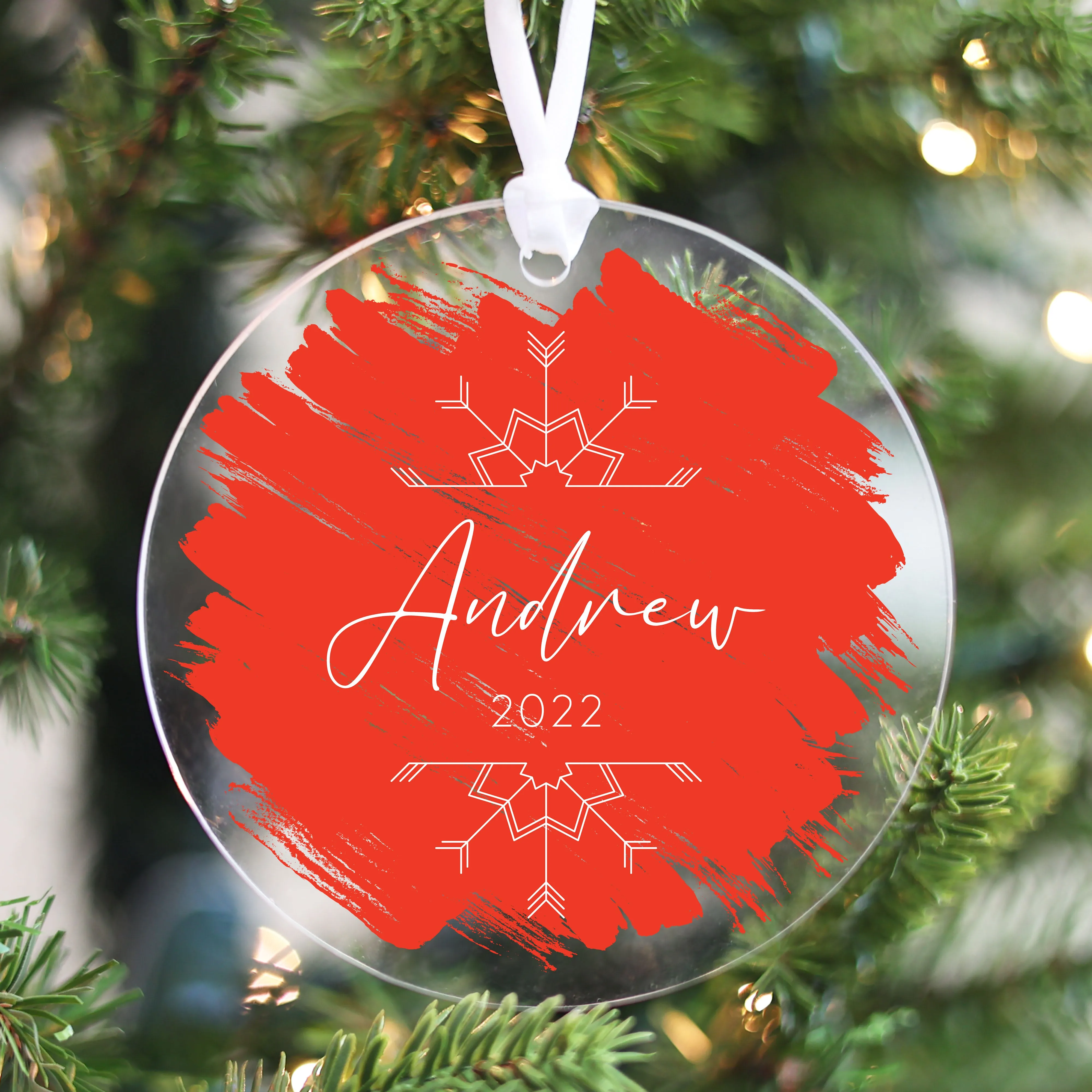 Brushed Acrylic Name Christmas Ornament