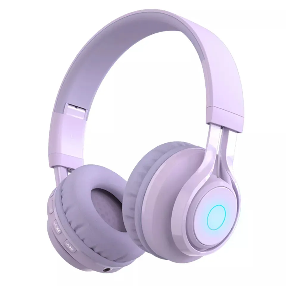 BT06C LED Light Bluetooth Luminous Heavy Bass Stereo Wireless Headphones with Noise Safe Control