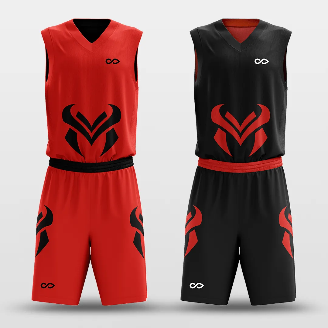 Bull - Customized Reversible Sublimated Basketball Set