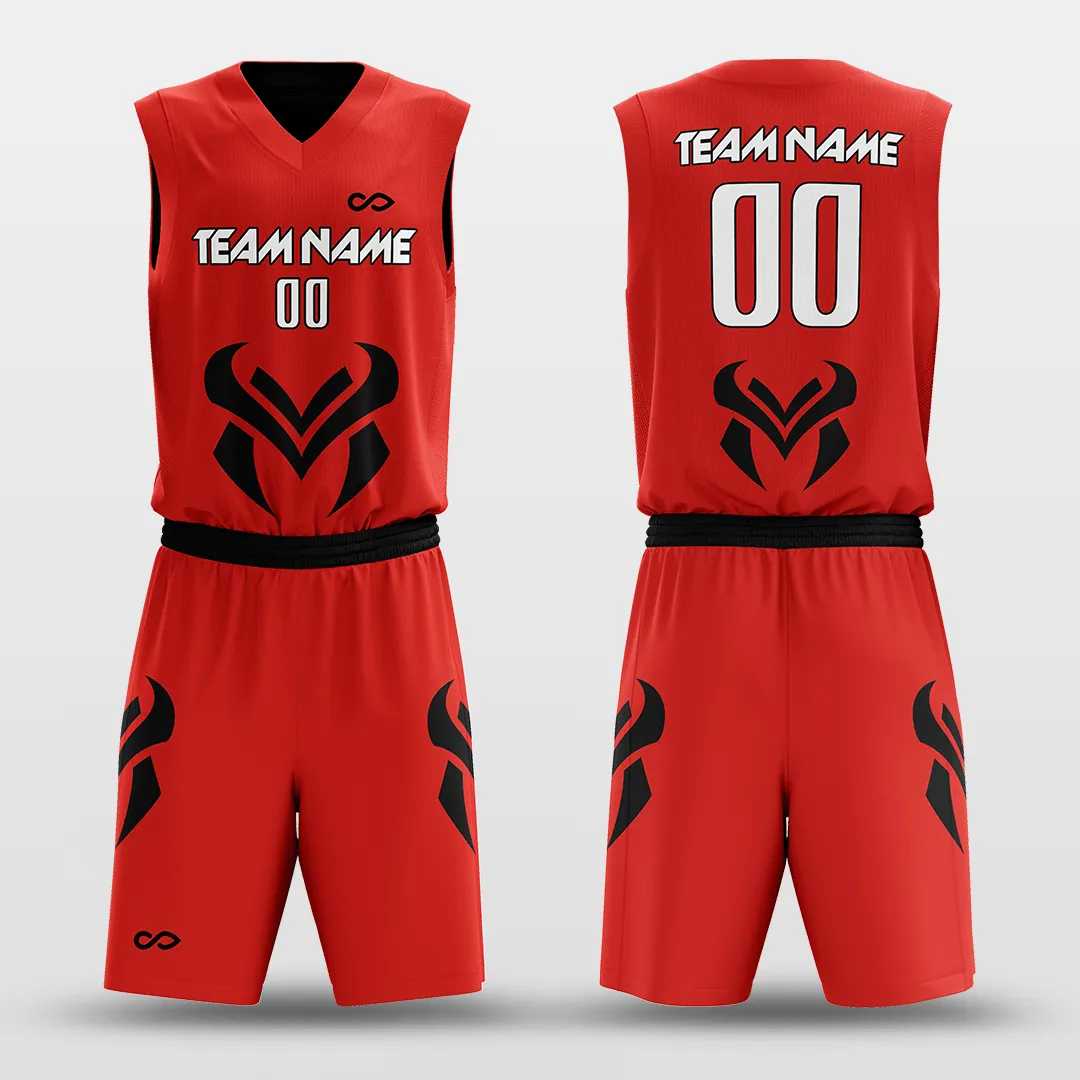 Bull - Customized Reversible Sublimated Basketball Set