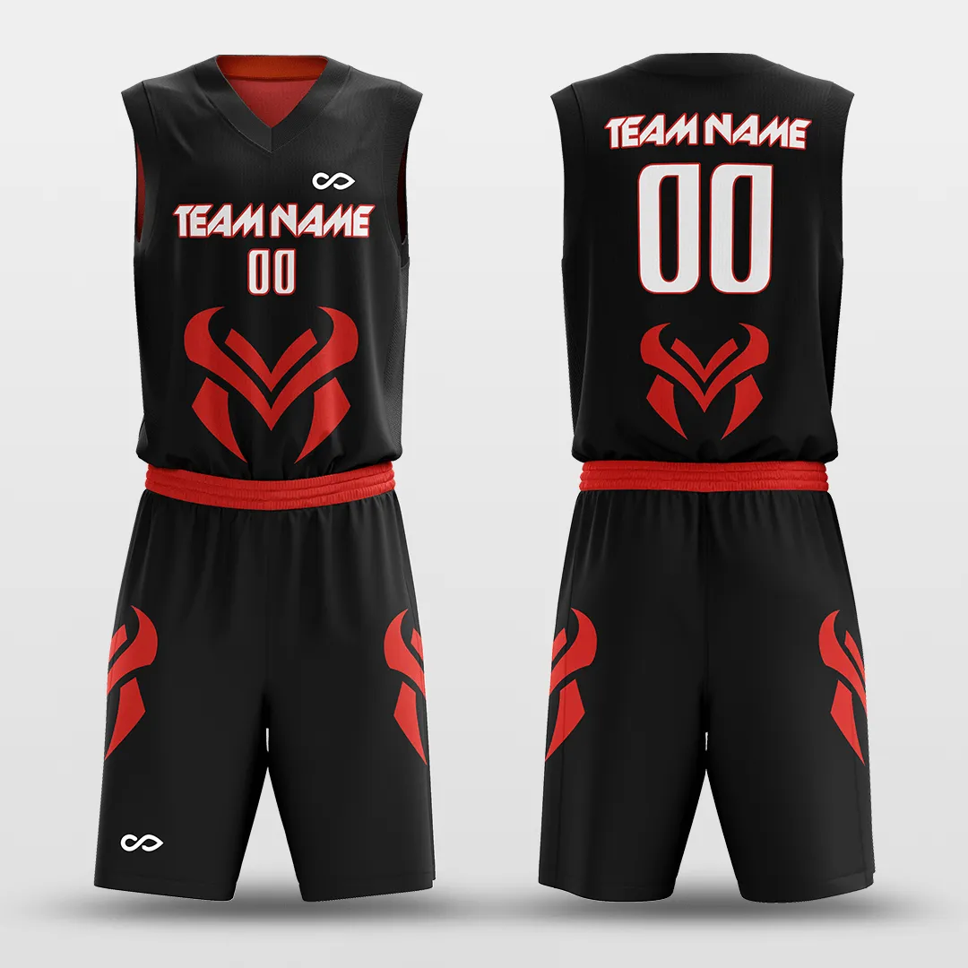 Bull - Customized Reversible Sublimated Basketball Set