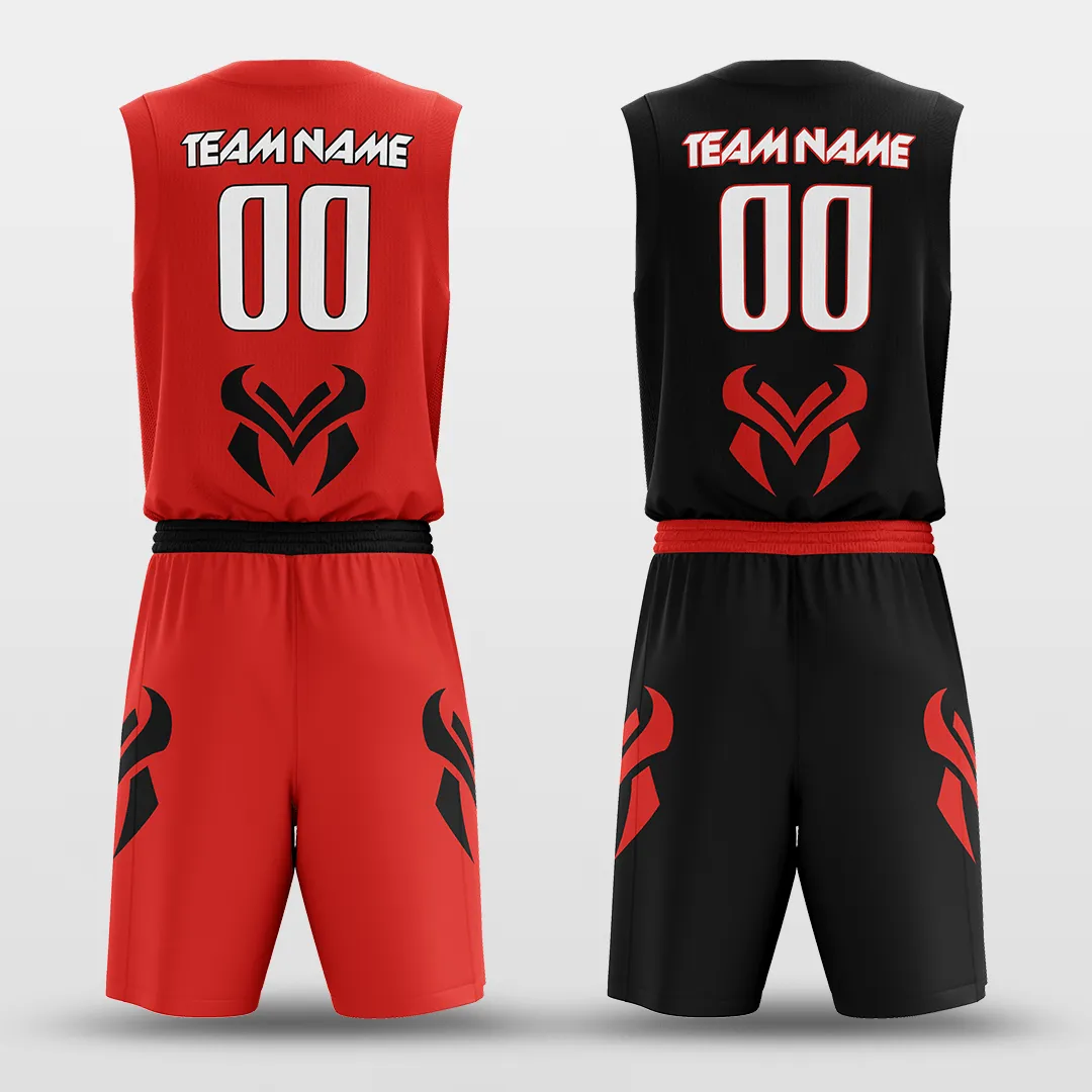 Bull - Customized Reversible Sublimated Basketball Set