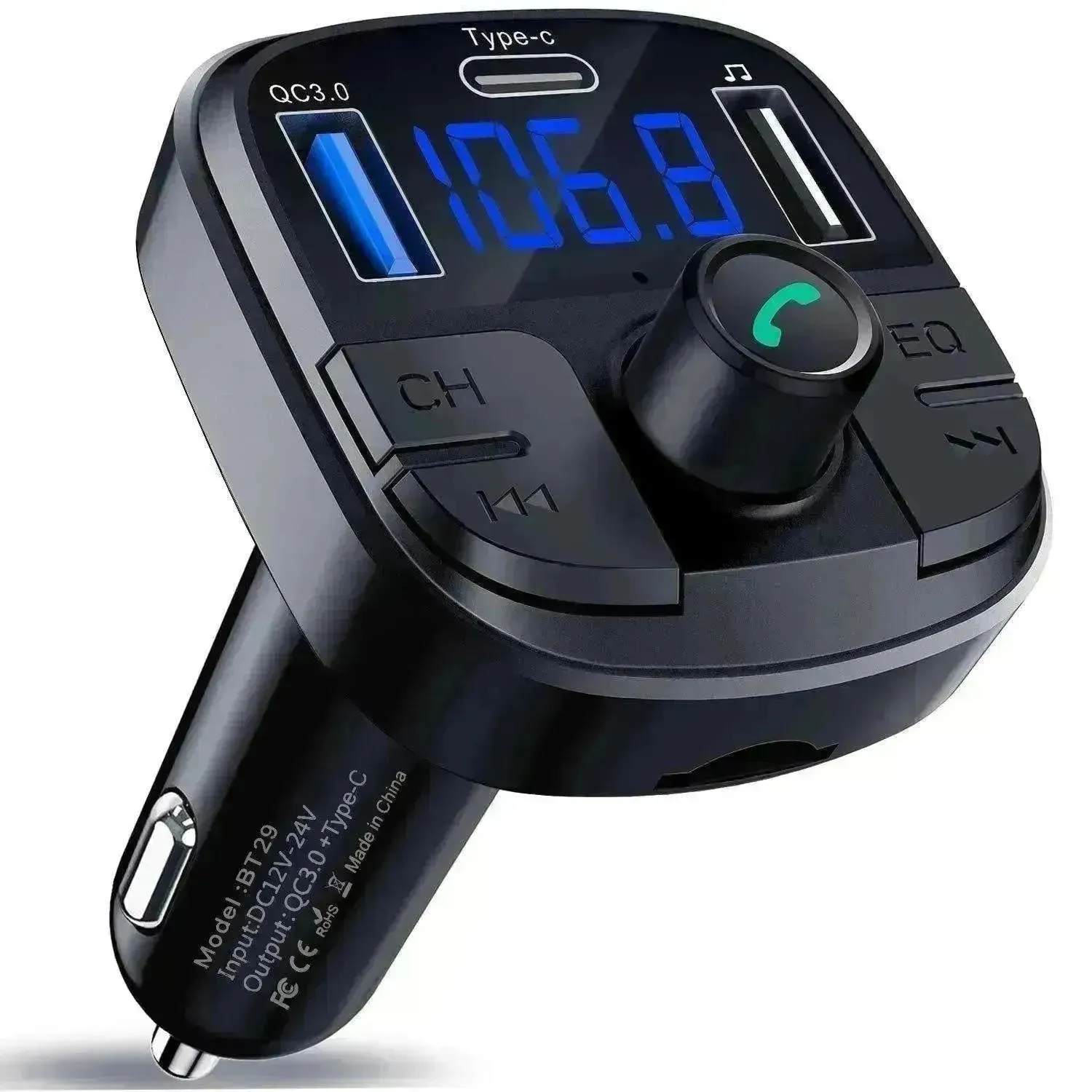 Car Mp3 Bluetooth Player Double USB Charger