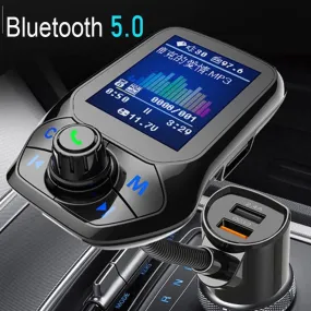 Car MP3 Music Player Bluetooth 5.0 Receiver FM Transmitter Dual USB QC3.0 Charger / TF Card Lossless Music