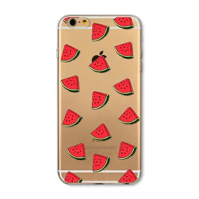 Case For Apple iPhone 6 6s Plus 6Plus  5 5S SE Soft Silicon TPU Transparent Fruit Grils Macaron Dessert Phone Capa Cases