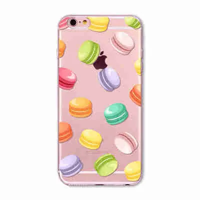 Case For Apple iPhone 6 6s Plus 6Plus  5 5S SE Soft Silicon TPU Transparent Fruit Grils Macaron Dessert Phone Capa Cases