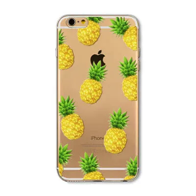 Case For Apple iPhone 6 6s Plus 6Plus  5 5S SE Soft Silicon TPU Transparent Fruit Grils Macaron Dessert Phone Capa Cases