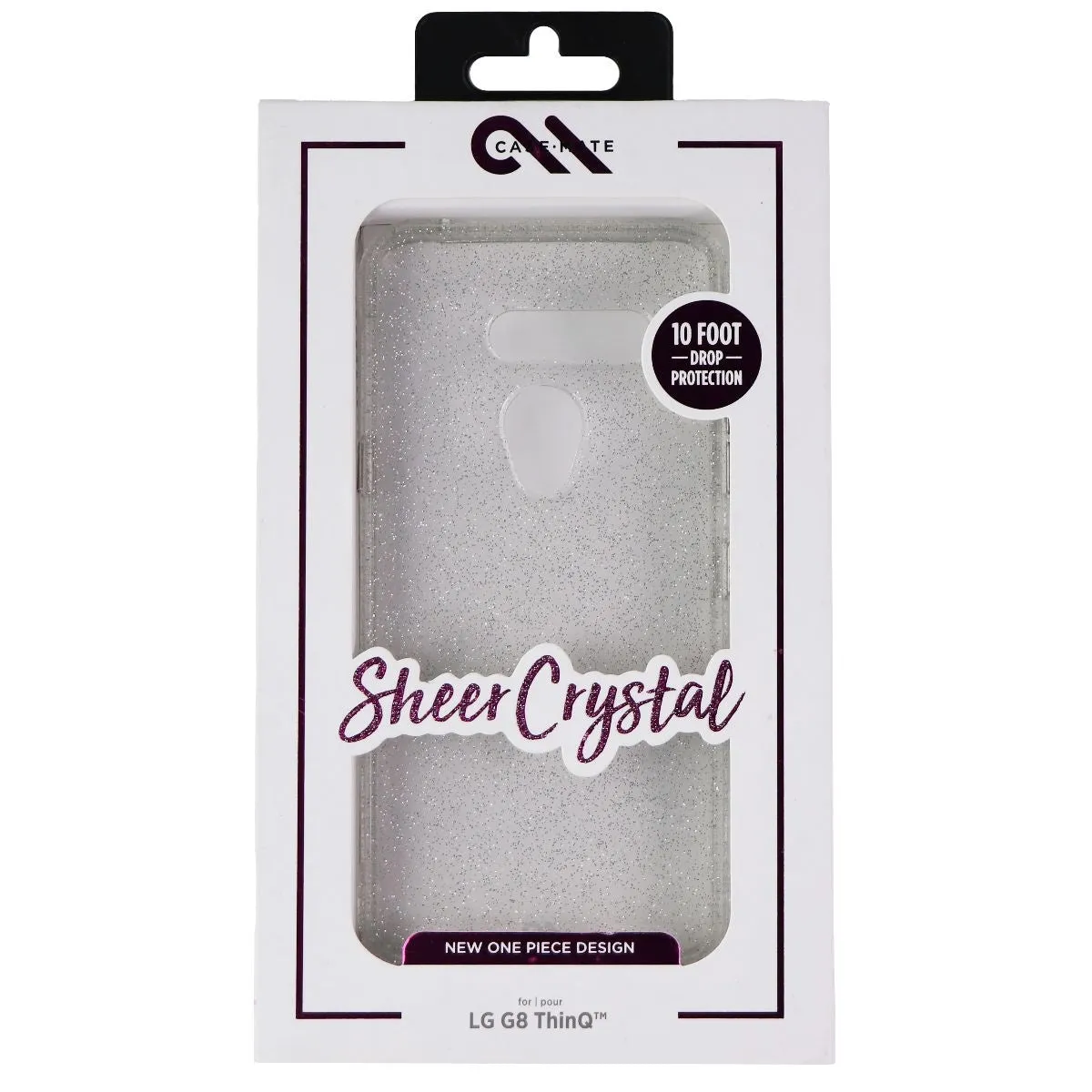 Case-Mate Sheer Crystal Case for LG G8 ThinQ - Silver Glitter/Clear