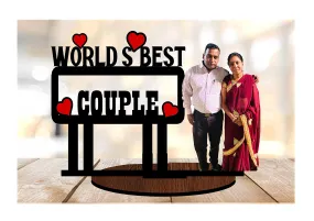 CC ENTERPRISES Anniversary Gift For Couple/Gift for Mom And Dad Personalized Gift For Marriage Couple Gift Cut Out Frame Size 11x7 Inch (Multi-color)