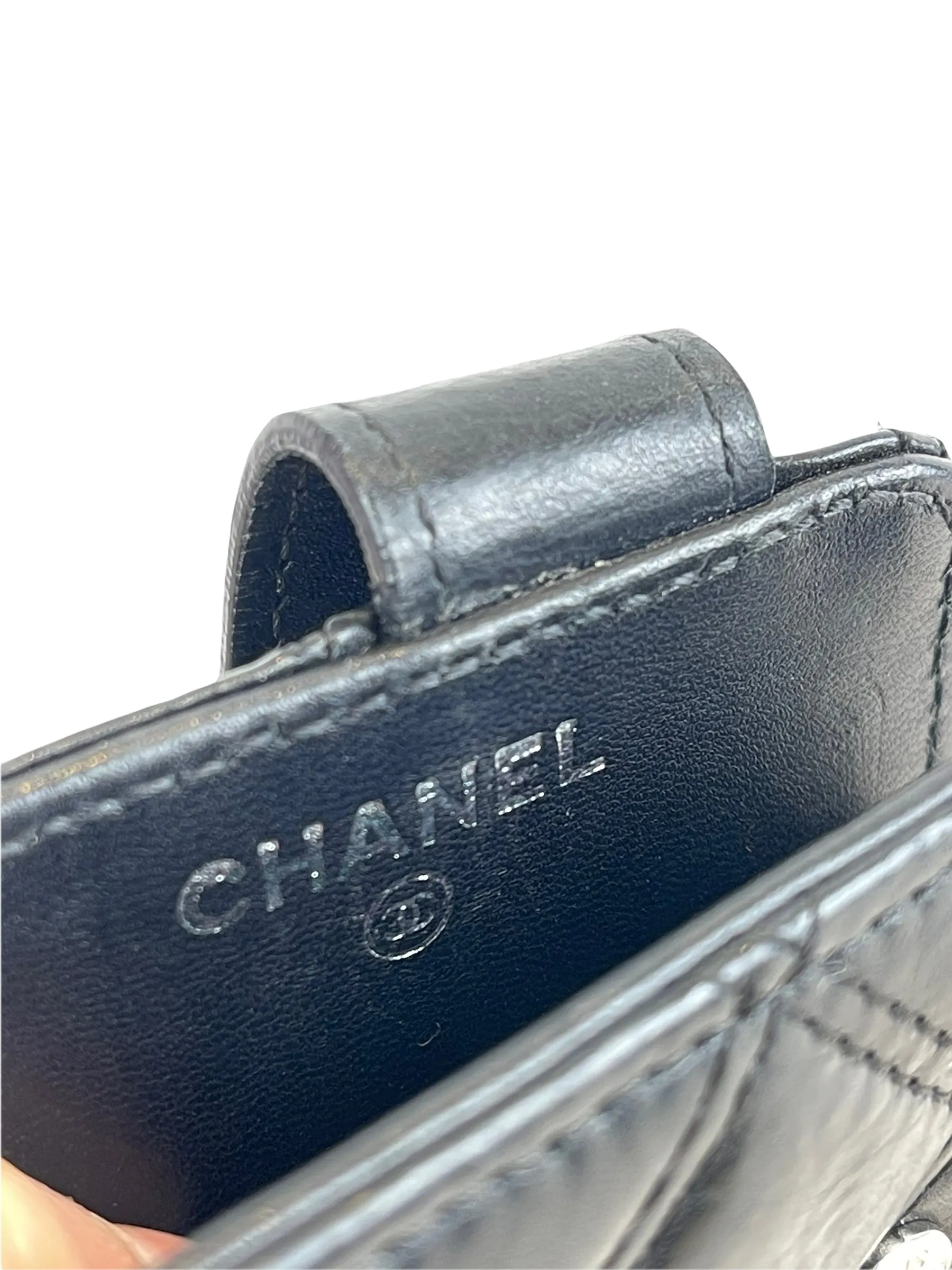 Chanel Black Leather IPod Case