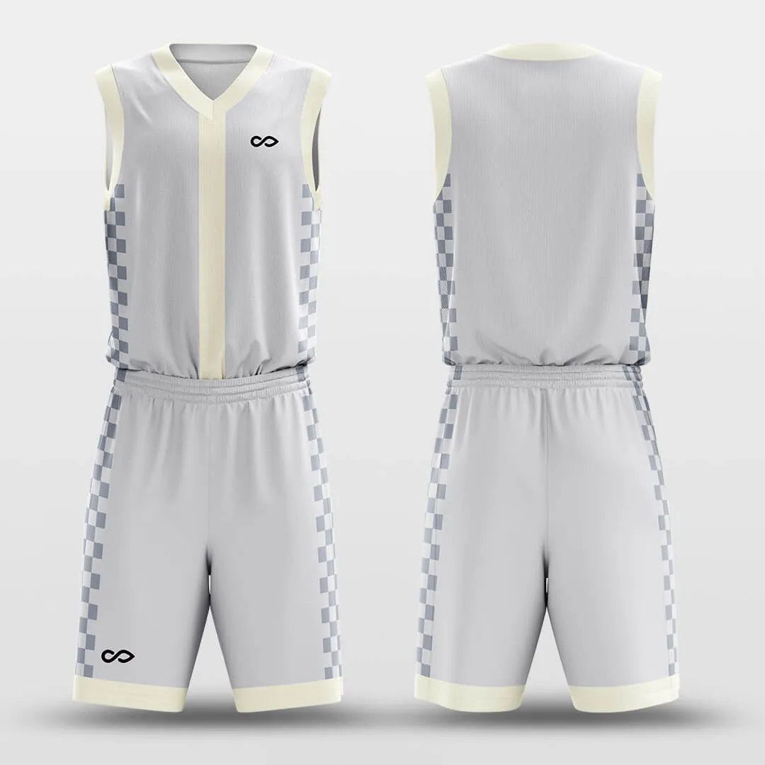 Checkerboard Blue - Customized Basketball Jersey Set Sublimated BK160123S