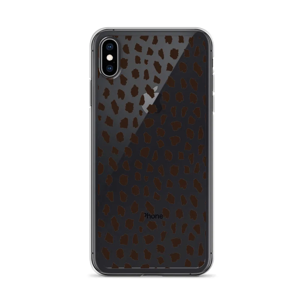 Cheetah Pattern Clear iPhone 14 13 12 Pro Max Case, Animal Print Cute Aesthetic iPhone 11 Mini SE 2020 XS Max XR X 8 7 Plus Transparent