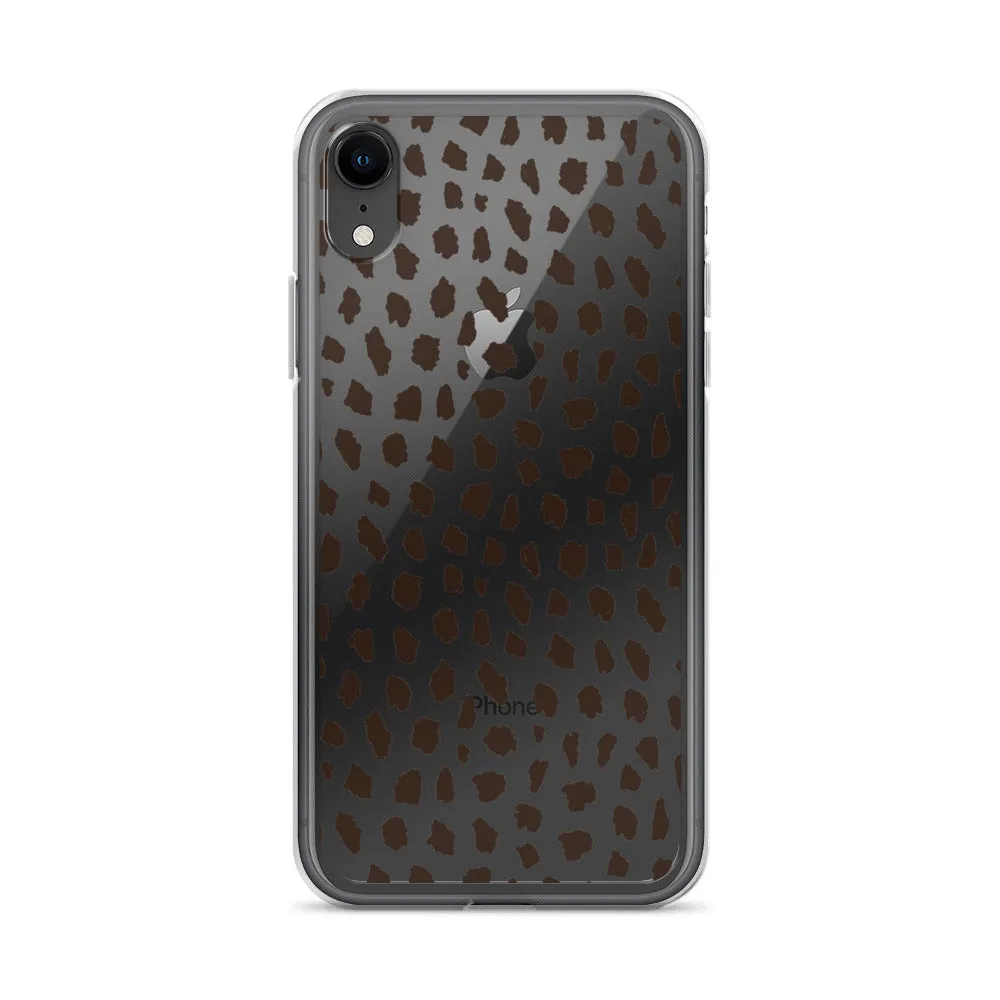 Cheetah Pattern Clear iPhone 14 13 12 Pro Max Case, Animal Print Cute Aesthetic iPhone 11 Mini SE 2020 XS Max XR X 8 7 Plus Transparent