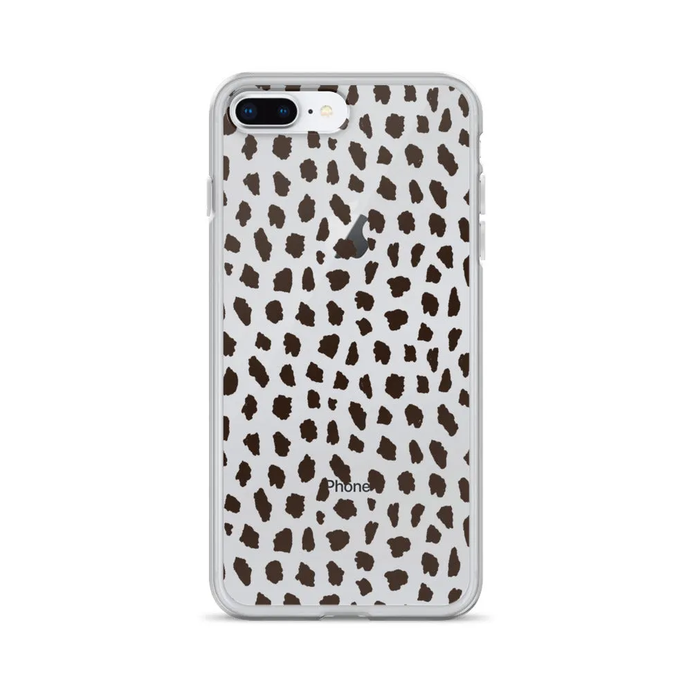 Cheetah Pattern Clear iPhone 14 13 12 Pro Max Case, Animal Print Cute Aesthetic iPhone 11 Mini SE 2020 XS Max XR X 8 7 Plus Transparent