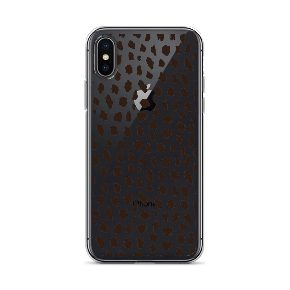 Cheetah Pattern Clear iPhone 14 13 12 Pro Max Case, Animal Print Cute Aesthetic iPhone 11 Mini SE 2020 XS Max XR X 8 7 Plus Transparent