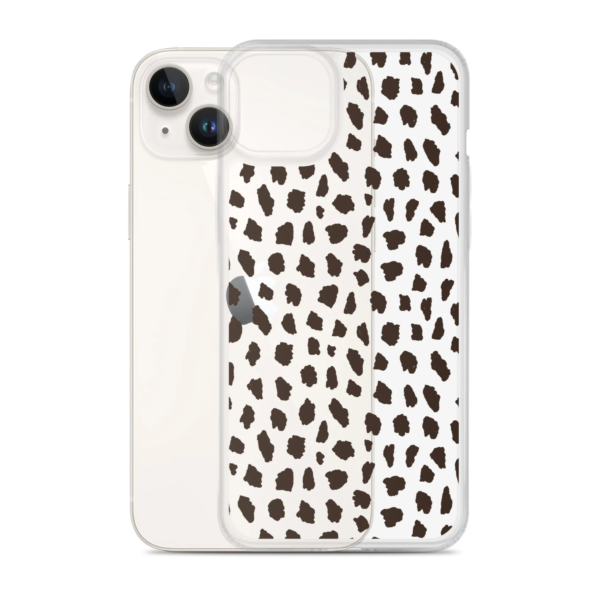 Cheetah Pattern Clear iPhone 14 13 12 Pro Max Case, Animal Print Cute Aesthetic iPhone 11 Mini SE 2020 XS Max XR X 8 7 Plus Transparent