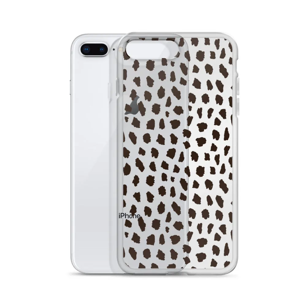 Cheetah Pattern Clear iPhone 14 13 12 Pro Max Case, Animal Print Cute Aesthetic iPhone 11 Mini SE 2020 XS Max XR X 8 7 Plus Transparent