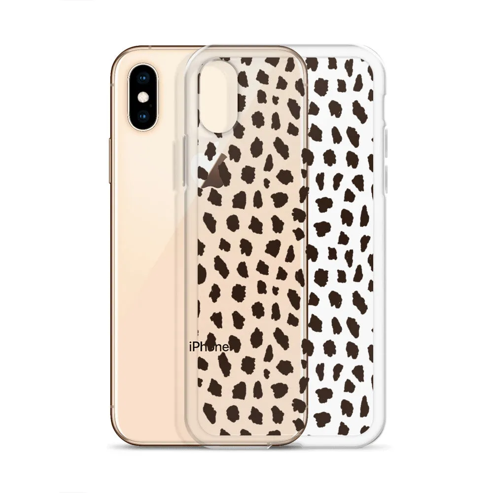 Cheetah Pattern Clear iPhone 14 13 12 Pro Max Case, Animal Print Cute Aesthetic iPhone 11 Mini SE 2020 XS Max XR X 8 7 Plus Transparent