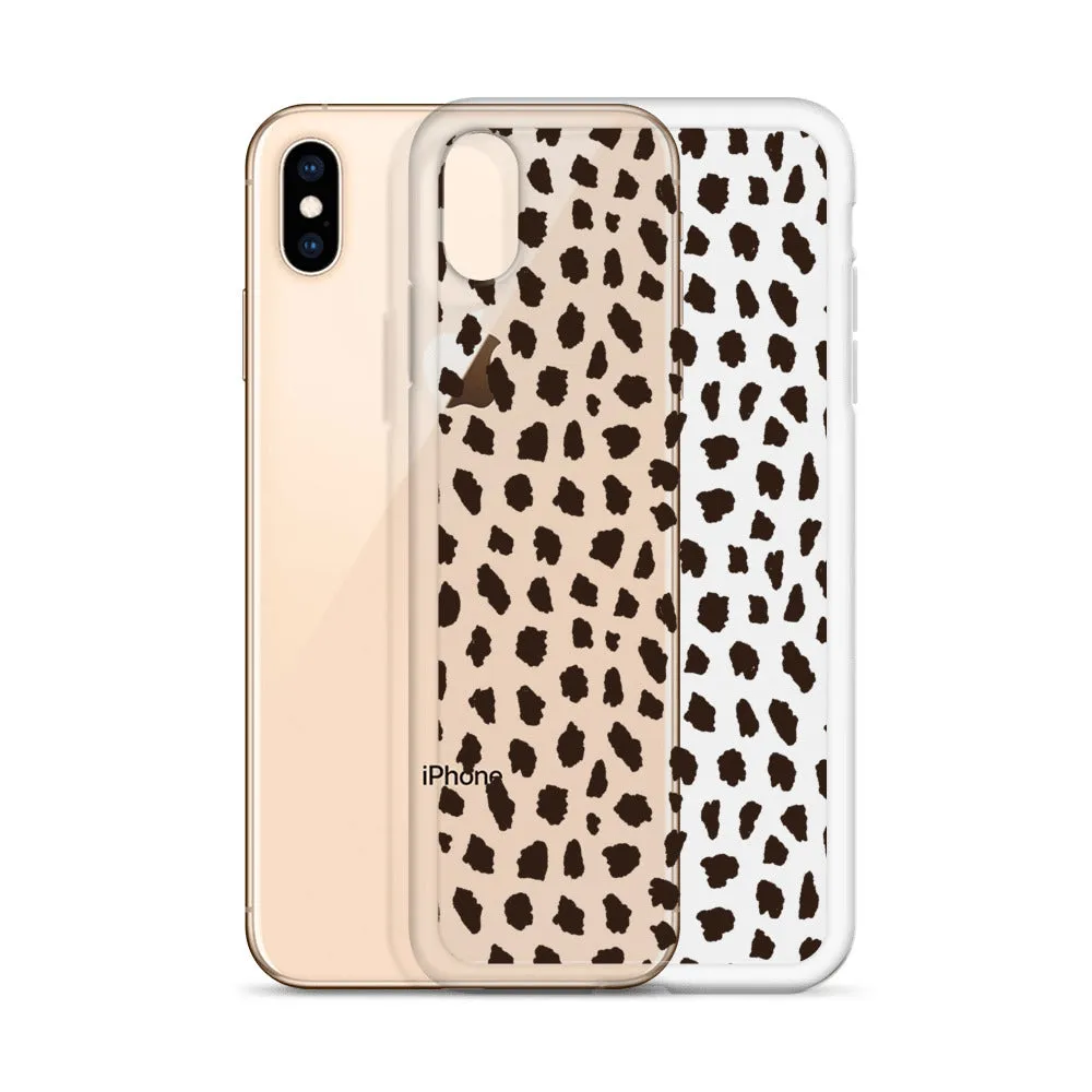 Cheetah Pattern Clear iPhone 14 13 12 Pro Max Case, Animal Print Cute Aesthetic iPhone 11 Mini SE 2020 XS Max XR X 8 7 Plus Transparent