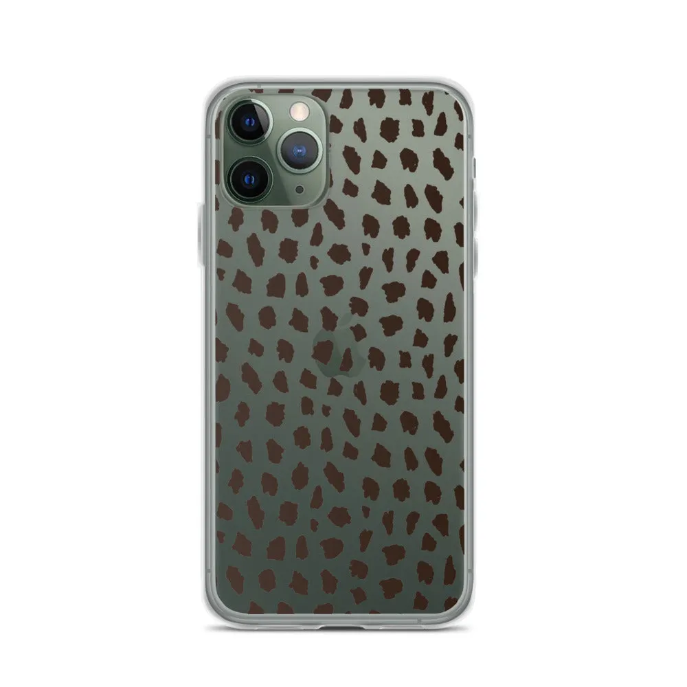 Cheetah Pattern Clear iPhone 14 13 12 Pro Max Case, Animal Print Cute Aesthetic iPhone 11 Mini SE 2020 XS Max XR X 8 7 Plus Transparent