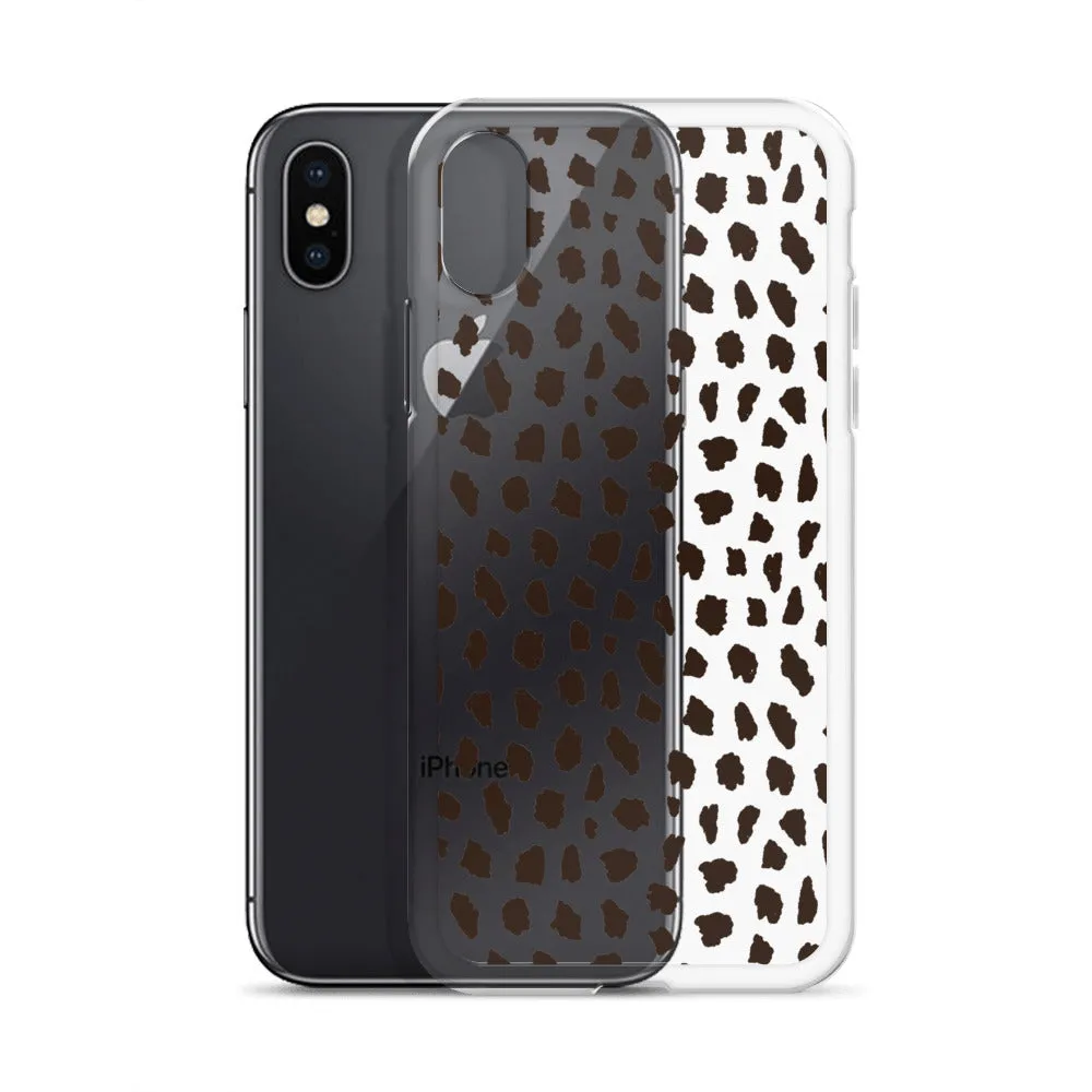 Cheetah Pattern Clear iPhone 14 13 12 Pro Max Case, Animal Print Cute Aesthetic iPhone 11 Mini SE 2020 XS Max XR X 8 7 Plus Transparent