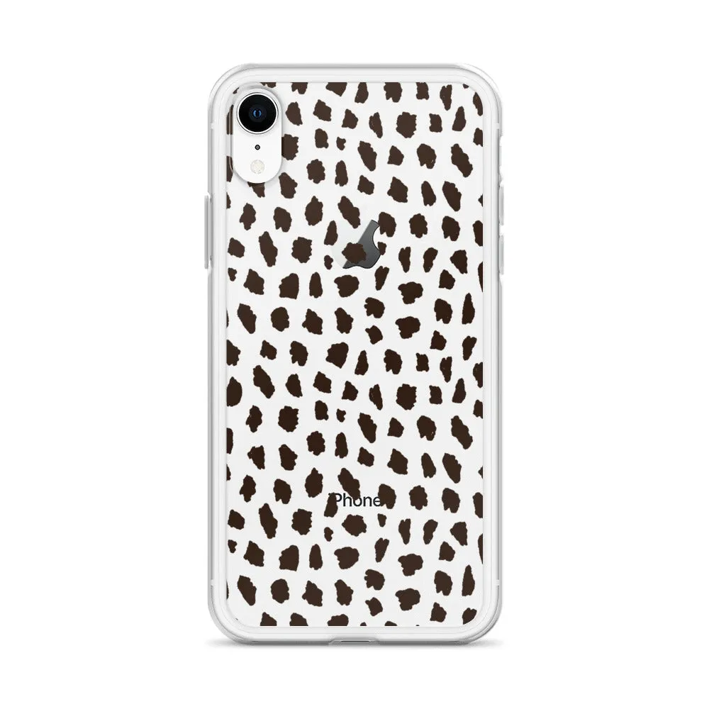 Cheetah Pattern Clear iPhone 14 13 12 Pro Max Case, Animal Print Cute Aesthetic iPhone 11 Mini SE 2020 XS Max XR X 8 7 Plus Transparent