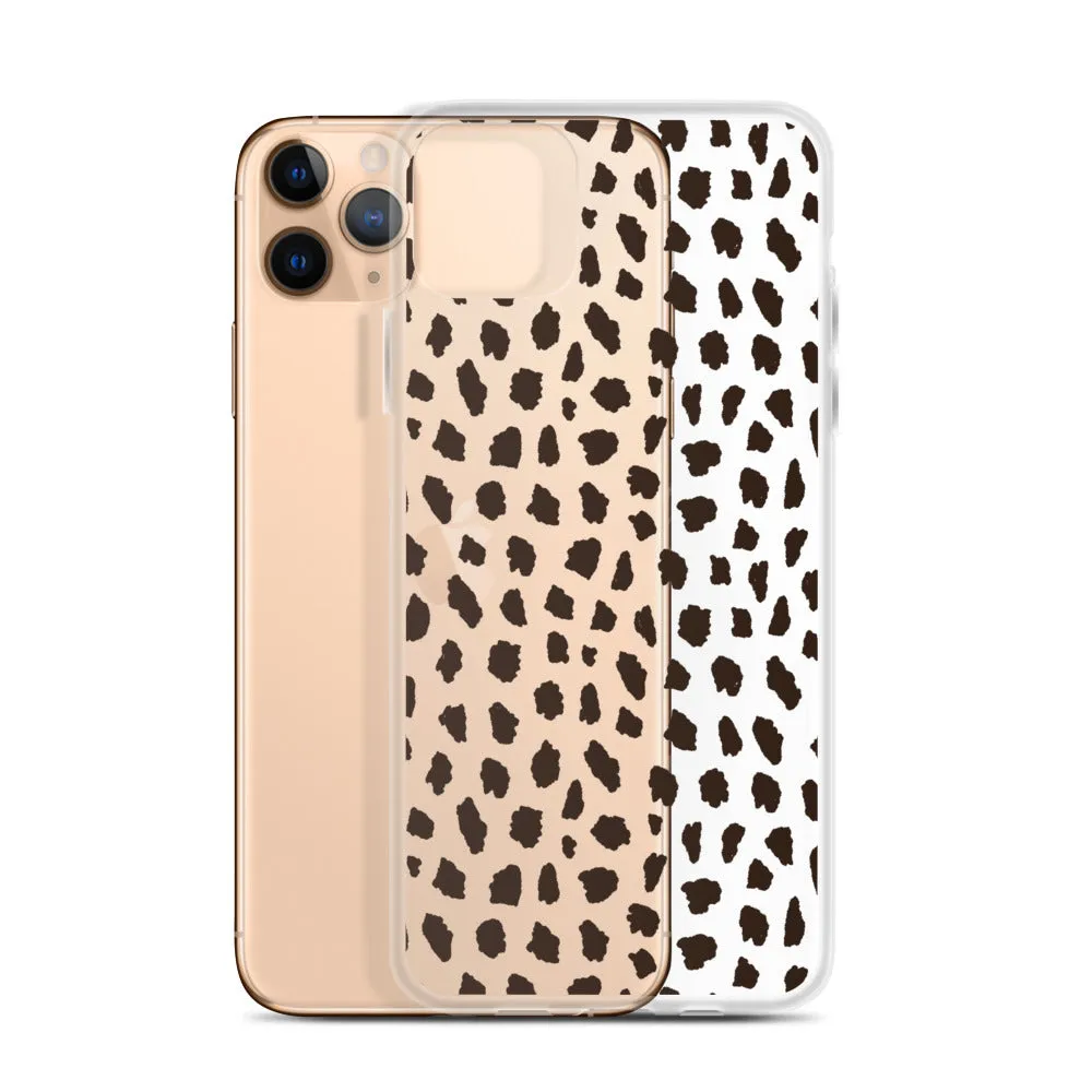 Cheetah Pattern Clear iPhone 14 13 12 Pro Max Case, Animal Print Cute Aesthetic iPhone 11 Mini SE 2020 XS Max XR X 8 7 Plus Transparent