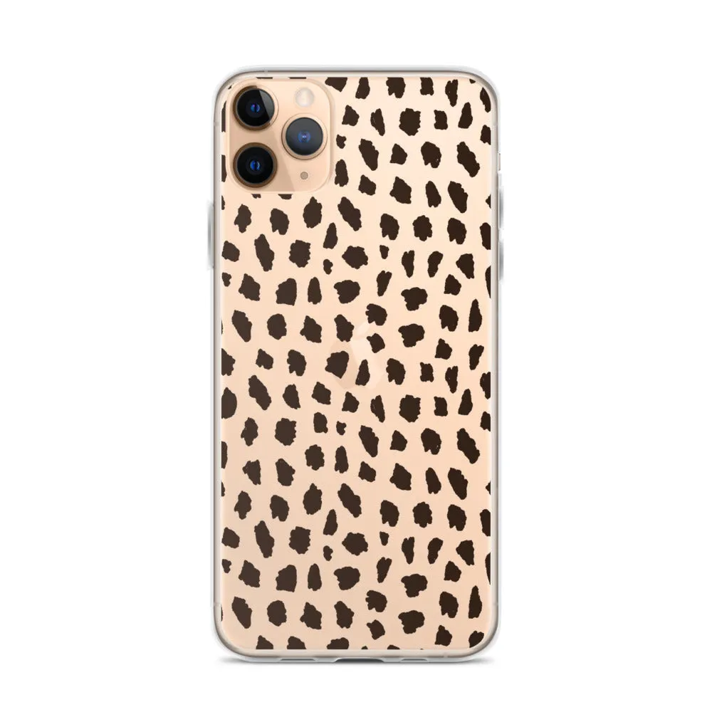 Cheetah Pattern Clear iPhone 14 13 12 Pro Max Case, Animal Print Cute Aesthetic iPhone 11 Mini SE 2020 XS Max XR X 8 7 Plus Transparent