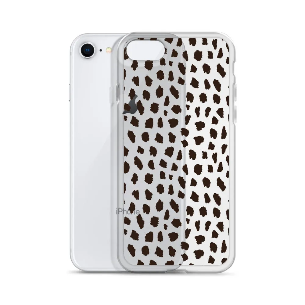 Cheetah Pattern Clear iPhone 14 13 12 Pro Max Case, Animal Print Cute Aesthetic iPhone 11 Mini SE 2020 XS Max XR X 8 7 Plus Transparent