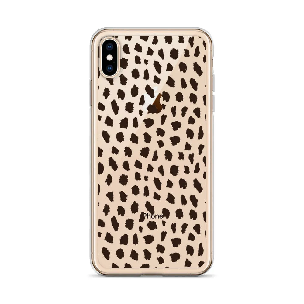 Cheetah Pattern Clear iPhone 14 13 12 Pro Max Case, Animal Print Cute Aesthetic iPhone 11 Mini SE 2020 XS Max XR X 8 7 Plus Transparent