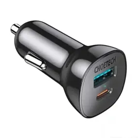 CHOETECH PD 20W Dual-Port Car Charger TC0005 – Black