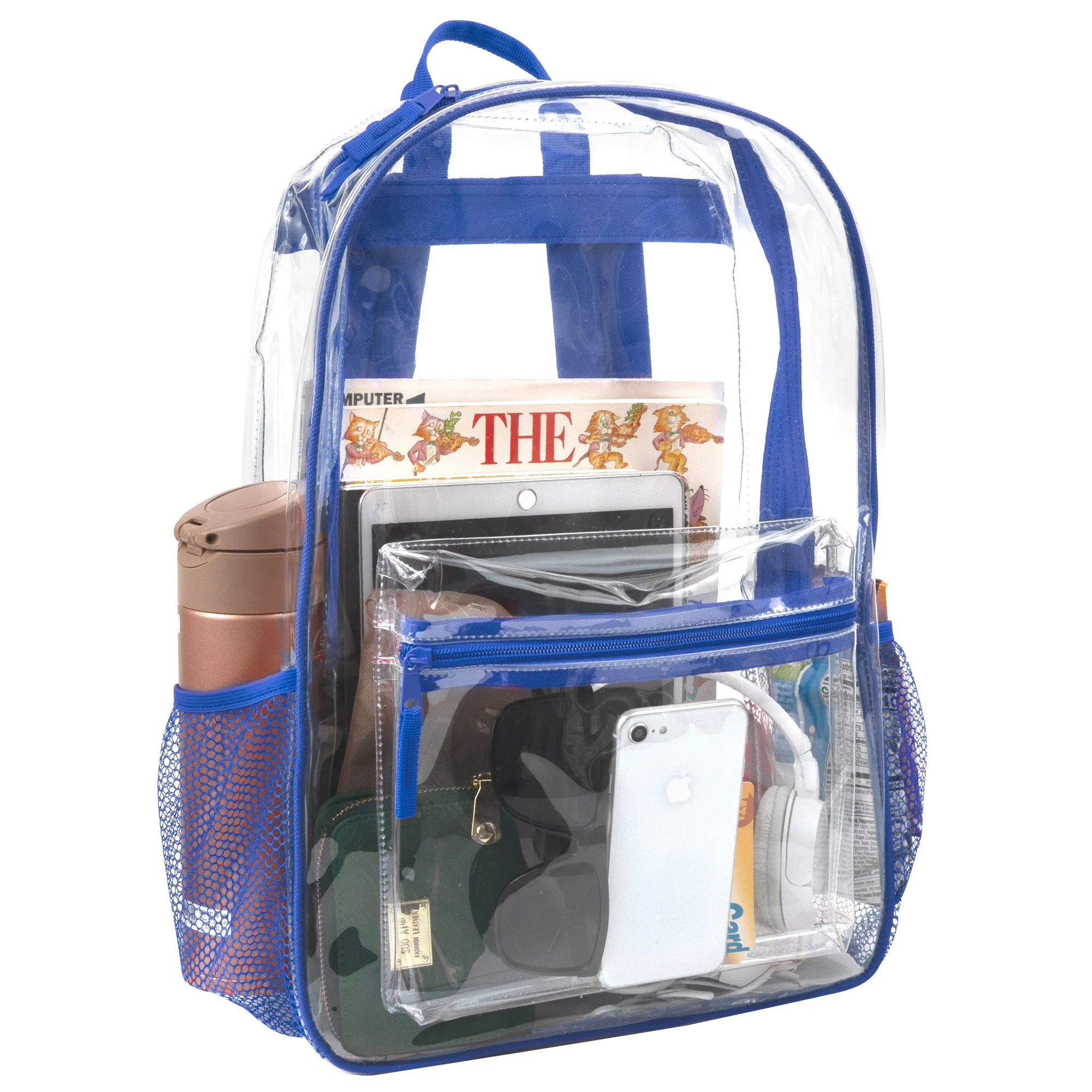 Classic 17 Inch Clear Backpack - Blue