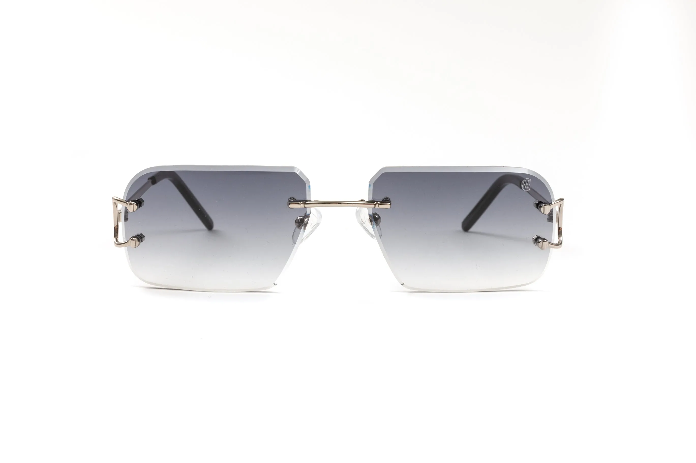 CLASSIC C Silver Sunglasses, Gradient Grey Rectangular Lenses