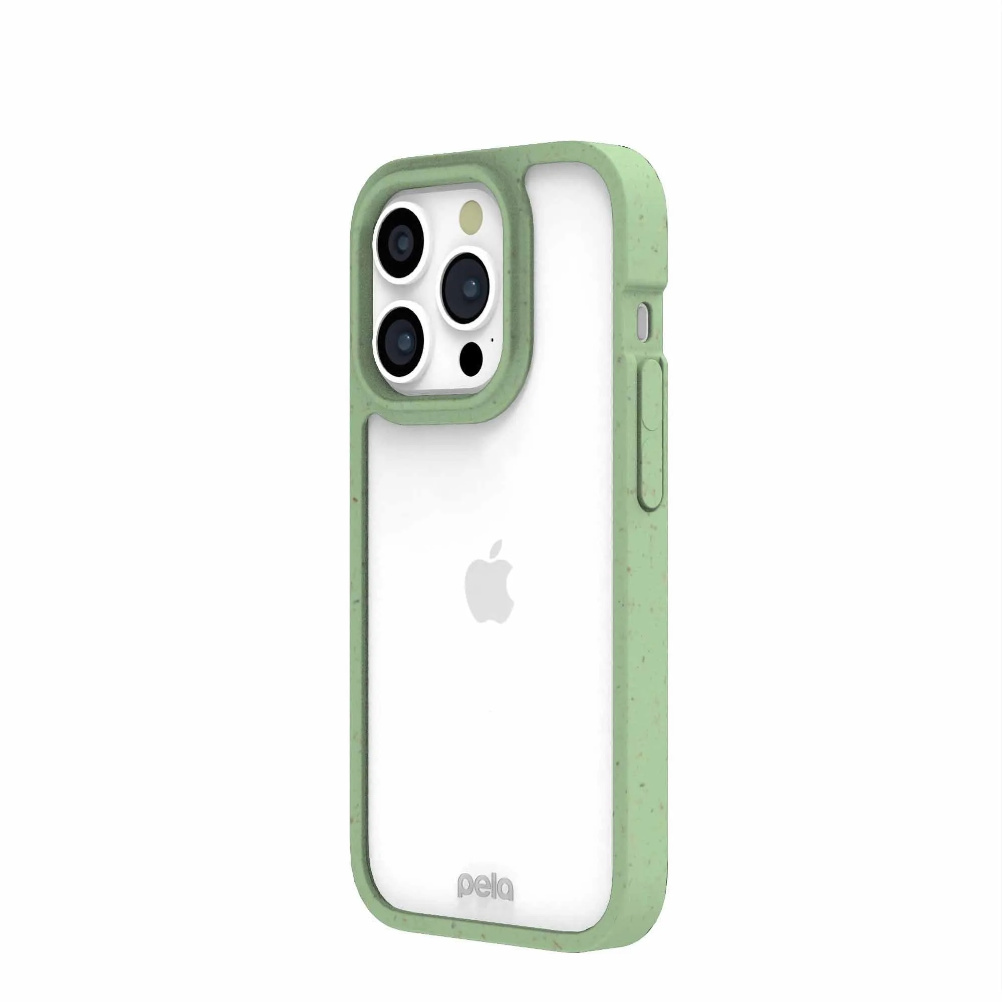 Clear iPhone 15 Pro Case with Sage Green Ridge