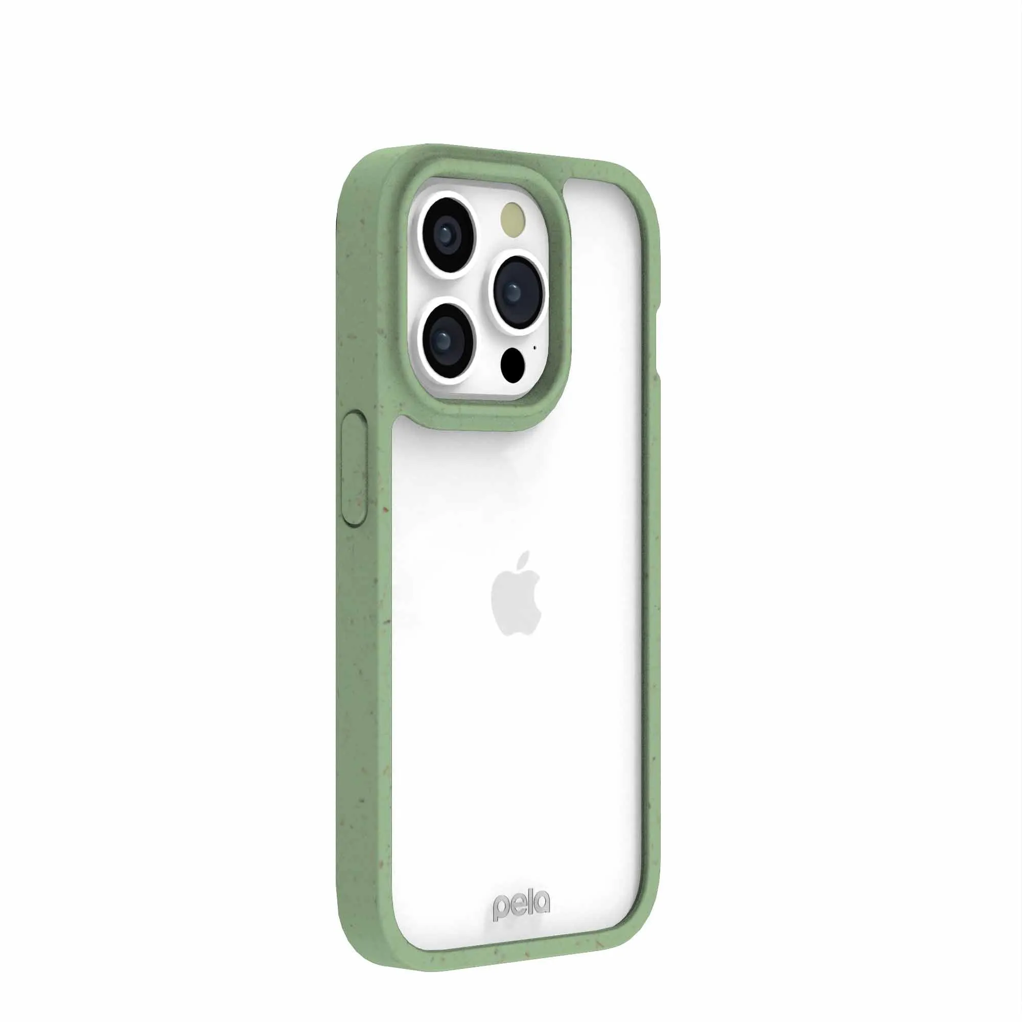 Clear iPhone 15 Pro Case with Sage Green Ridge