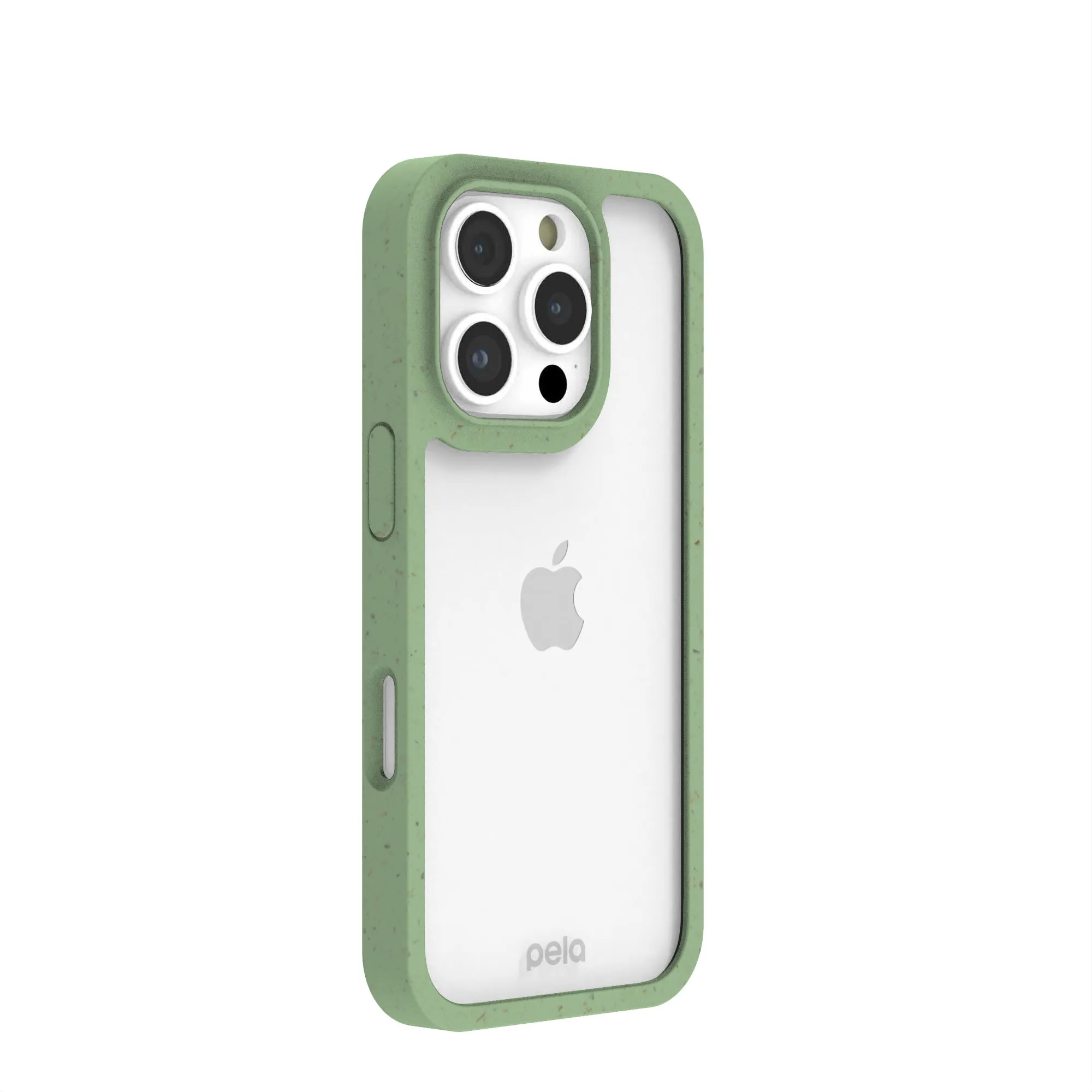 Clear iPhone 16 Pro Case with Sage Green Ridge