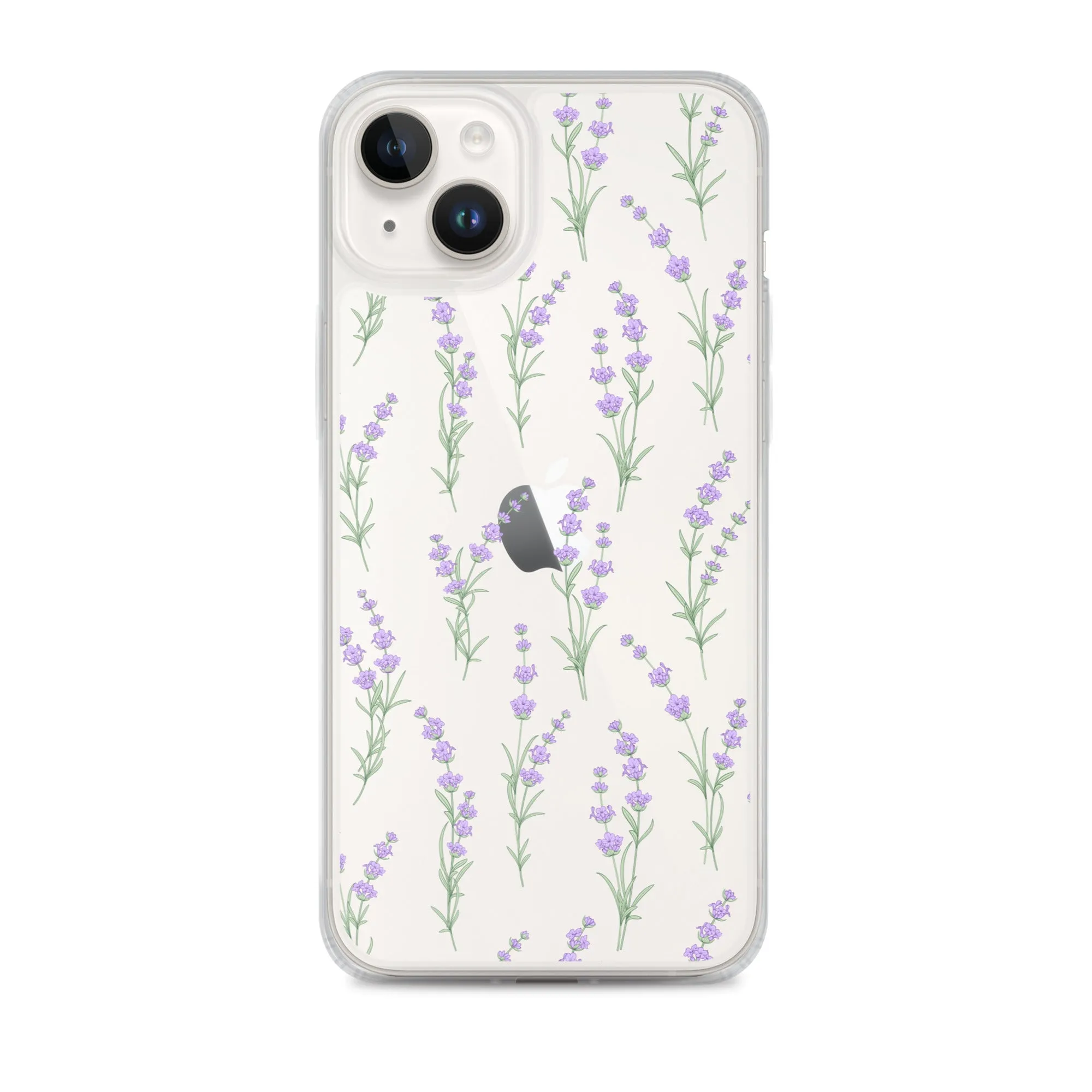 Clear Lavender Phone Case, Flower iPhone 14 13 Pro Max Print Cute Purple Aesthetic iPhone 12 11 Mini SE 2020 XS Max XR X 8 7 Plus Cover