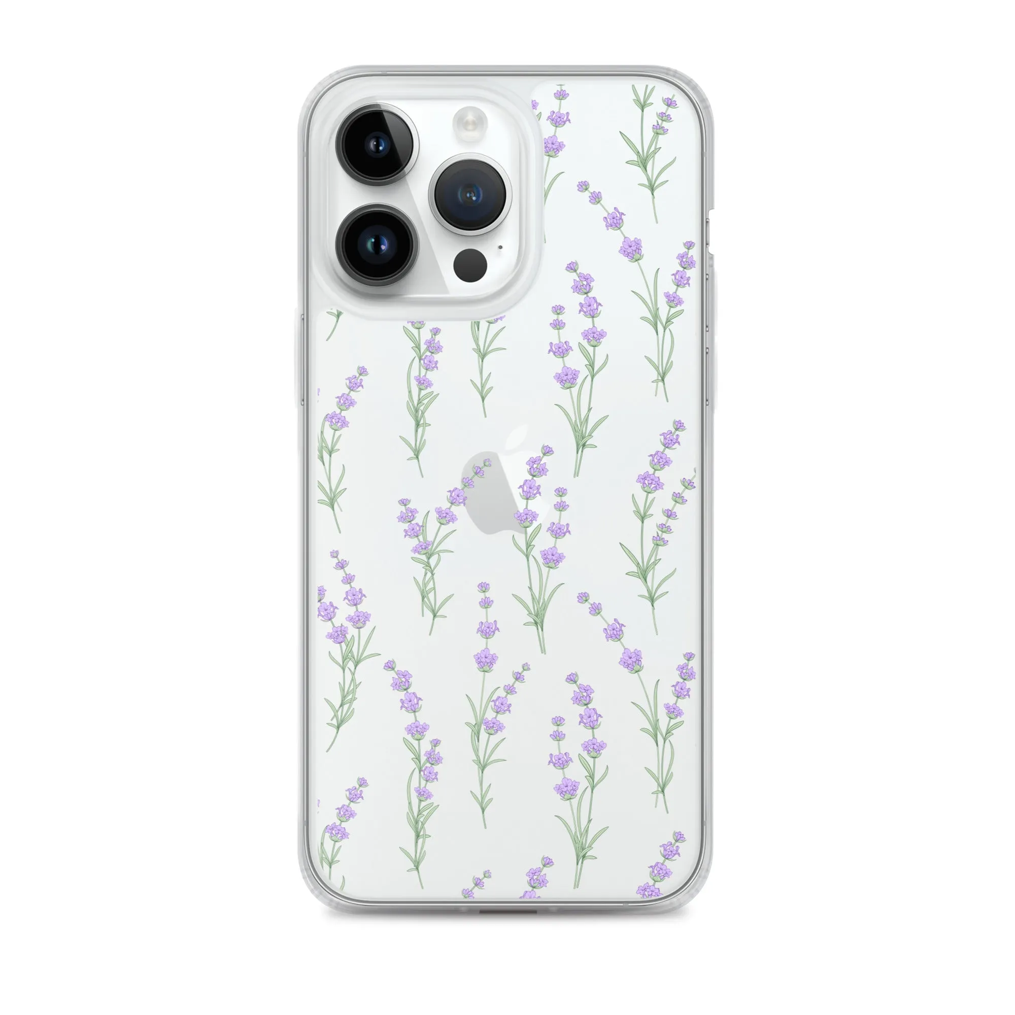 Clear Lavender Phone Case, Flower iPhone 14 13 Pro Max Print Cute Purple Aesthetic iPhone 12 11 Mini SE 2020 XS Max XR X 8 7 Plus Cover