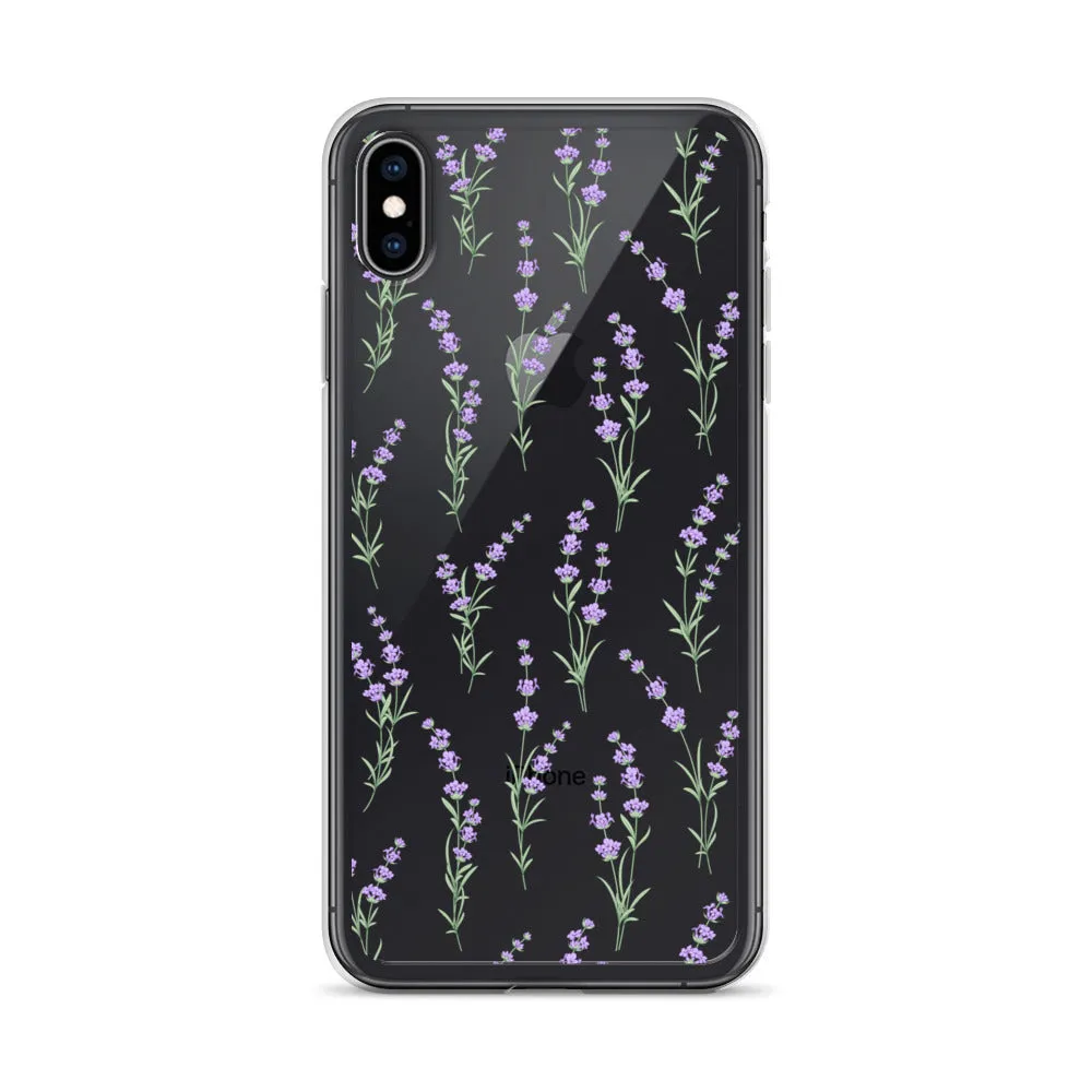 Clear Lavender Phone Case, Flower iPhone 14 13 Pro Max Print Cute Purple Aesthetic iPhone 12 11 Mini SE 2020 XS Max XR X 8 7 Plus Cover